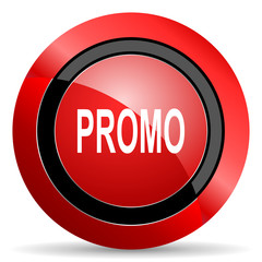 promo red glossy web icon