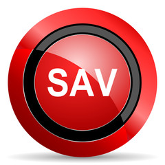 sav red glossy web icon