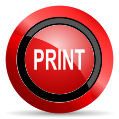 print red glossy web icon