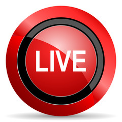 live red glossy web icon