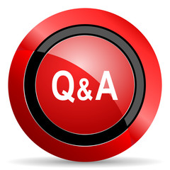 question answer red glossy web icon