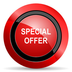 special offer red glossy web icon