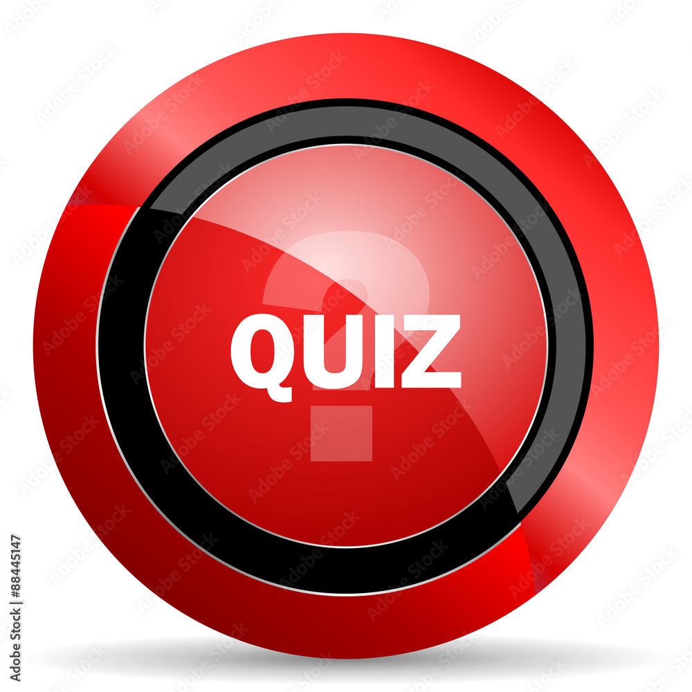 Poster quiz red glossy web icon