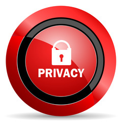 privacy red glossy web icon