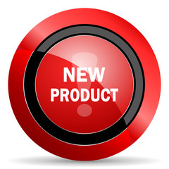 new product red glossy web icon
