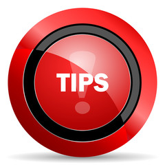 tips red glossy web icon