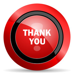 thank you red glossy web icon