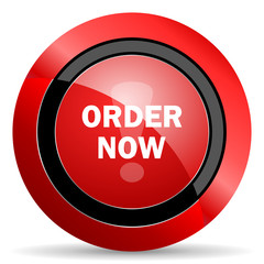 order now red glossy web icon
