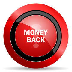 money back red glossy web icon