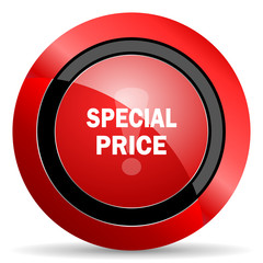 special price red glossy web icon