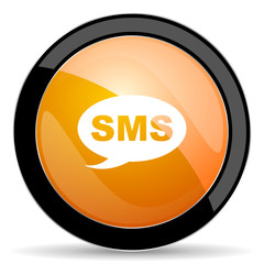 sms orange icon message sign