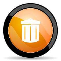 recycle orange icon recycle bin sign