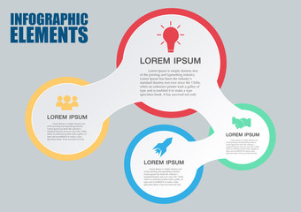 Infographic design on the grey background