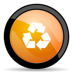recycle orange icon recycling sign