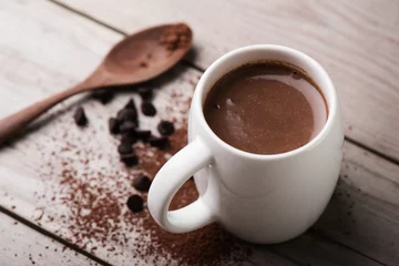 Foto op Plexiglas Chocolade warme chocolademelk