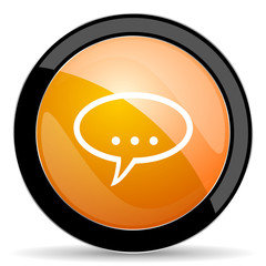 forum orange icon chat symbol bubble sign