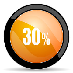 30 percent orange icon sale sign