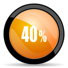 40 percent orange icon sale sign