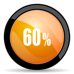 60 percent orange icon sale sign