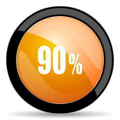 90 percent orange icon sale sign