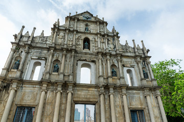 Fototapeta na wymiar Ruins St Paul church in Macau, China