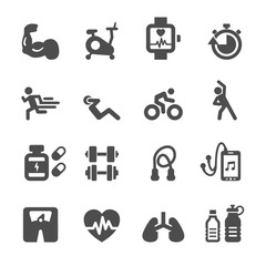 healthy and fitness icon set, vector eps10