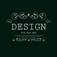 Logo template flourishes calligraphic lines. vector illustration