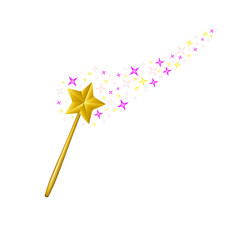 Magic wand with stream of stars