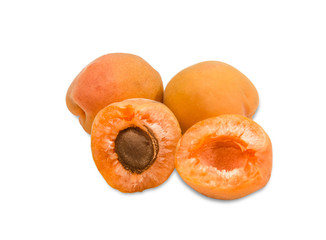 Three ripe apricot closeup