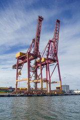 Large container cranes at Swanson Dock in the Port of Melbourne