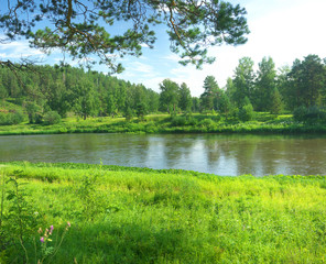Obraz na płótnie Canvas Hay River. Russia, South Ural.