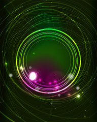Glowing circle in dark space