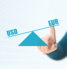 balance between the two currencies EUR and USD