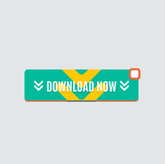 Colorful download web button. Modern flat design.