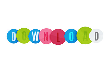 Download button made of glossy circles