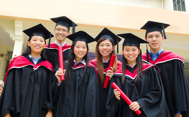 Asian university graduates