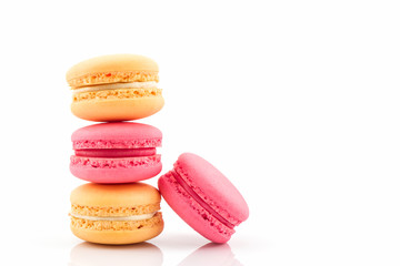 Sweet and colourful french macaroons or macaron.