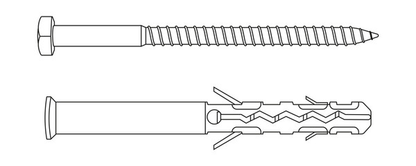 Screw with plastic dowel