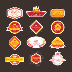 Food, Beverage, Cooking Labels and Badges, Flat Design Style