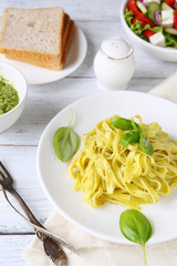 Delicious pasta on the plate