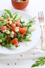 fresh salad with grapefruits