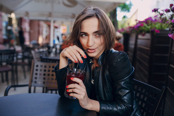 woman drink cocktail