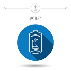 Battery icon. Electrical power sign.