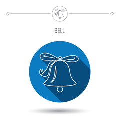 Ringing bell icon. Sound handbell sign.