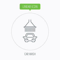 Fototapeta premium Car wash icon. Cleaning station with shower sign
