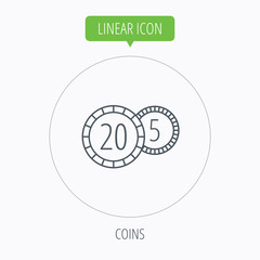 Coins icon. Cash money sign.