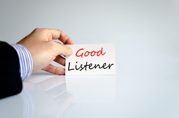 Good listener Text Concept