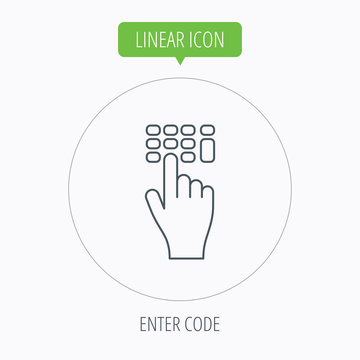 Enter Pin Code Icon. Click Hand Pointer Sign.