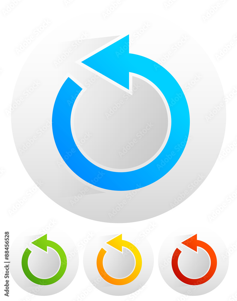 Poster circular arrows for recycle, repetition, rotation or cycle, sync