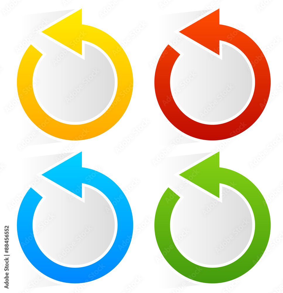 Poster circular arrows for recycle, repetition, rotation or cycle, sync